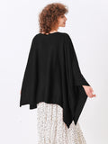 Split Detail Knit Poncho