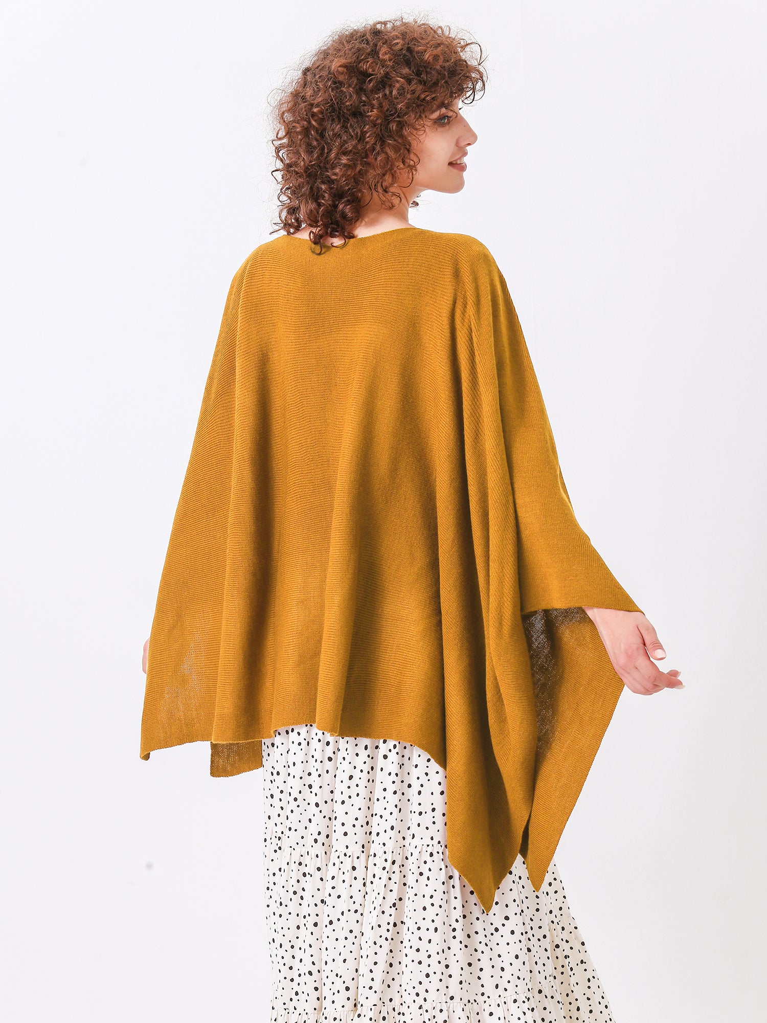 Split Detail Knit Poncho