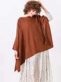 Split Detail Knit Poncho