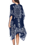 Moss Rose Bohemian Adeline Indigo Print Kimono 