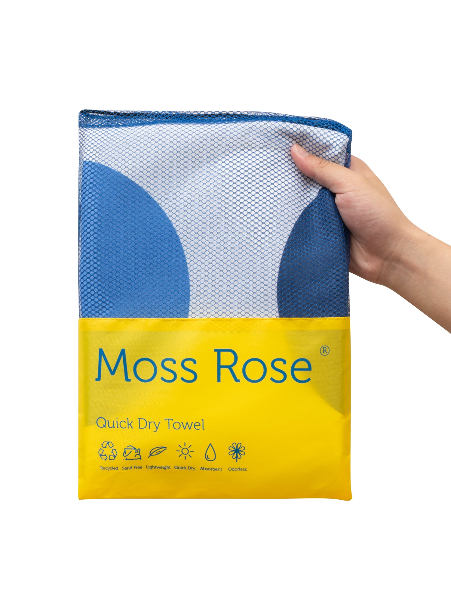 Reversible Quick Dry Beach Towel Yellow Dots
