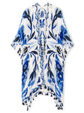 Moss Rose Charisma Blue Flora Kimono