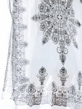 Moss Rose Bohemian Adeline White Print Kimono