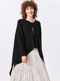 Split Detail Knit Poncho