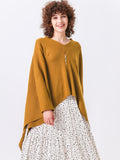 Split Detail Knit Poncho