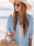 Moss Rose Button Down Cover-Up Shirt