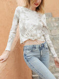 Tie Front Sweatshirt Top