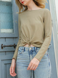 Tie Front Sweatshirt Top