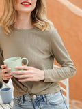 Tie Front Sweatshirt Top