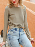 Tie Front Sweatshirt Top