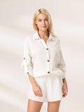 Moss Rose Cotton Cover Up Shirt