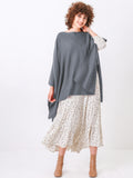 Split Detail Knit Poncho