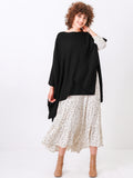 Split Detail Knit Poncho