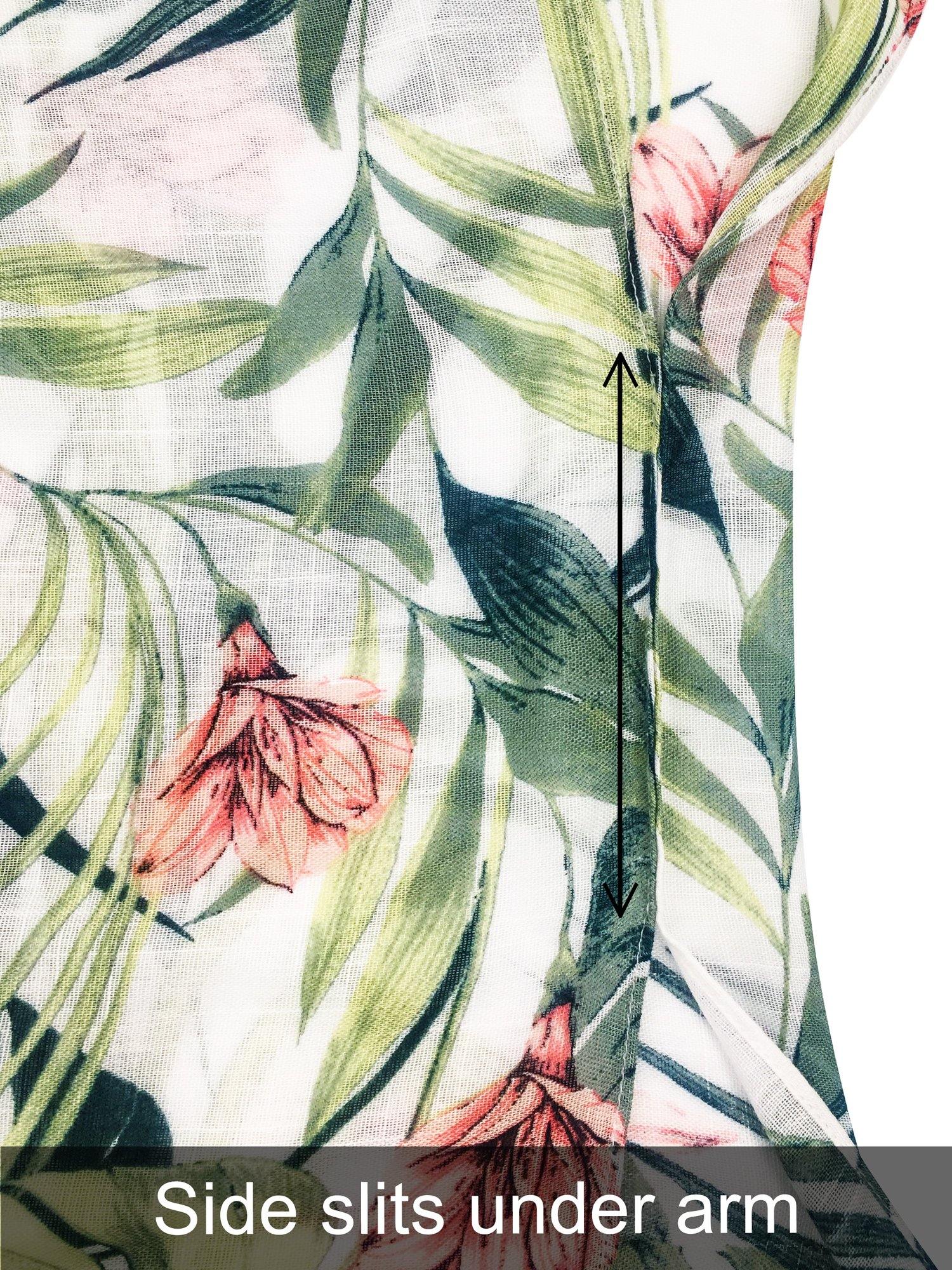 Moss Rose Palm Leaf Tropical Kimono