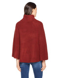 Split Detail Turtleneck Knit Poncho - Shopmossrose