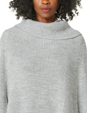 Split Detail Turtleneck Knit Poncho - Shopmossrose