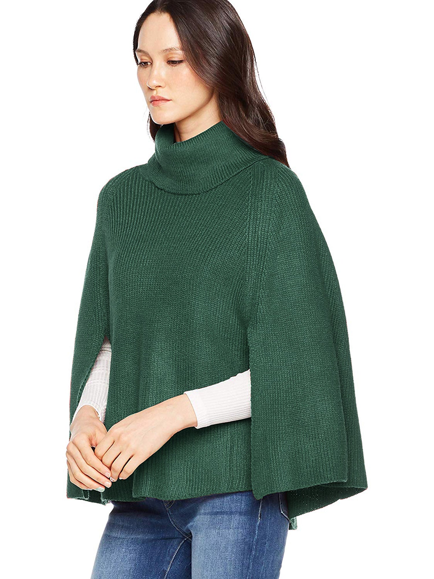 Turtleneck Boho Poncho Cape