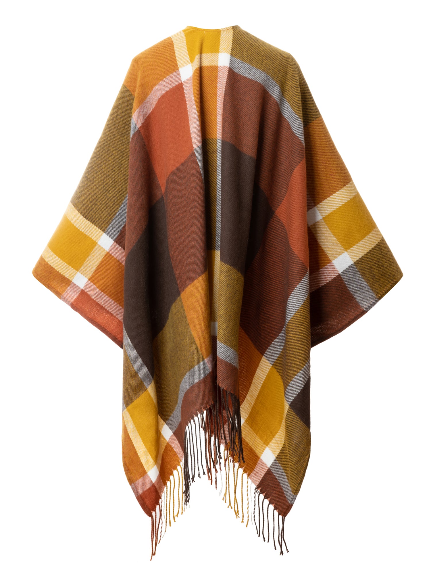 Autumn Plaid Poncho Cape