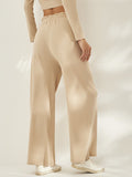 Moss Rose Rib Knit Wide Pants