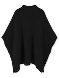 Turtleneck Poncho Pullover Sweater