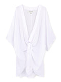 Moss Rose Solid Tie Front Kimono