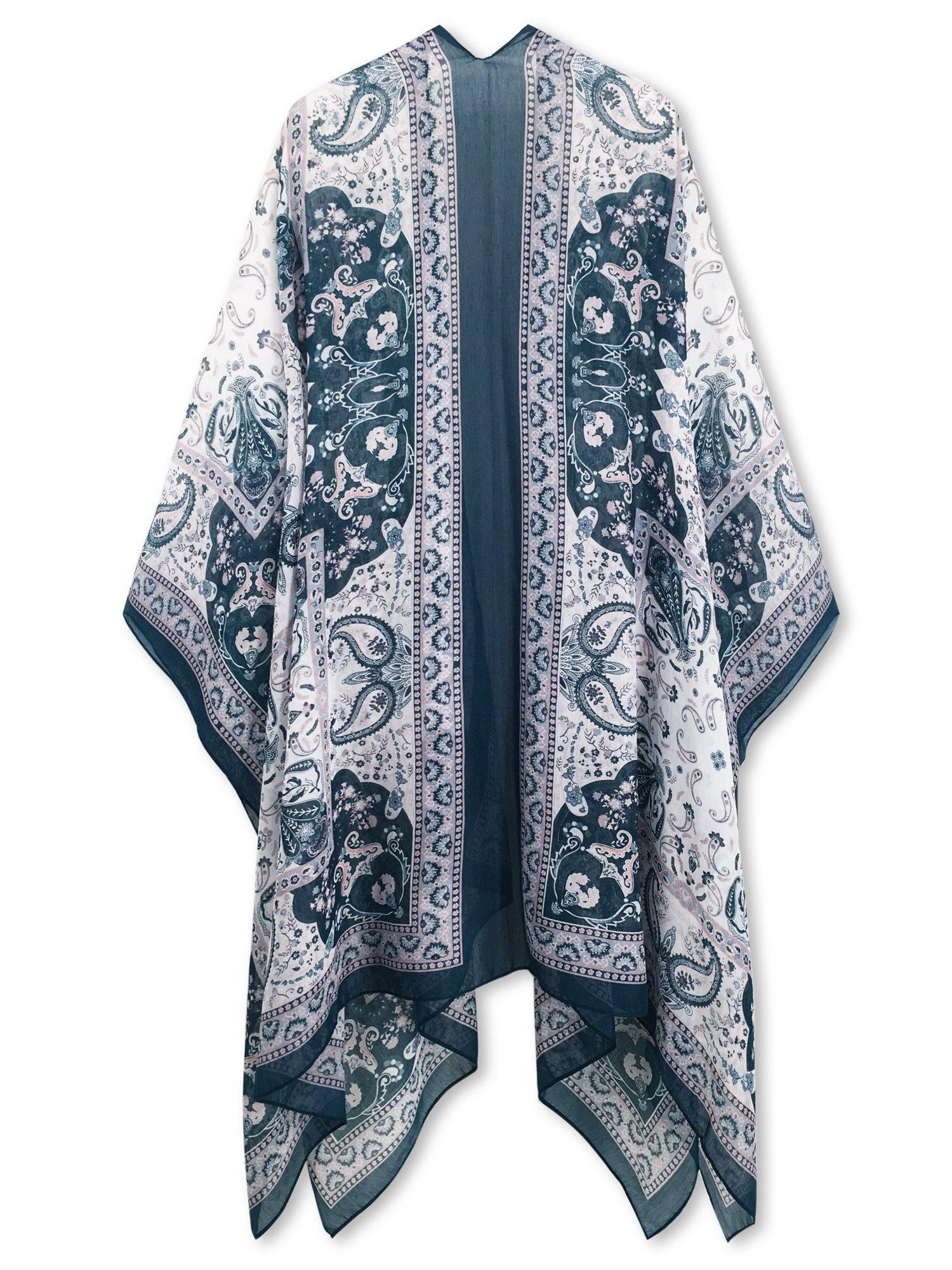 Moss Rose Green Paisley Kimono