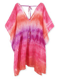 Moss Rose Pink Tie Dye Print Cover Up