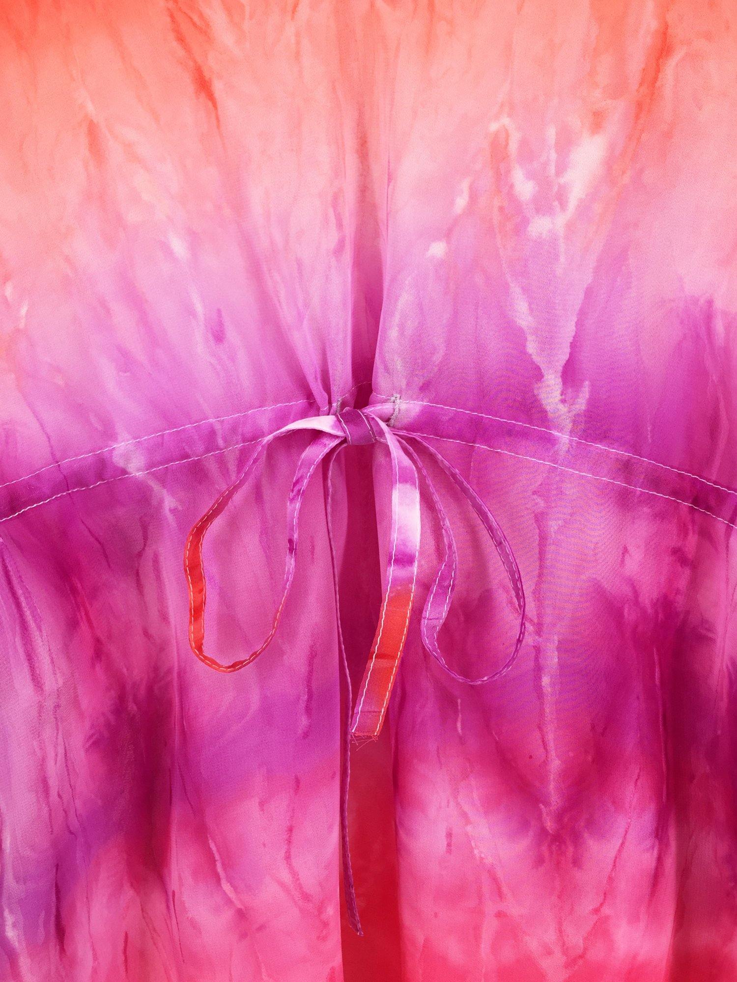 Moss Rose Pink Tie Dye Print Cover Up