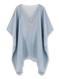 Moss Rose V-neck Embroidery Kaftan