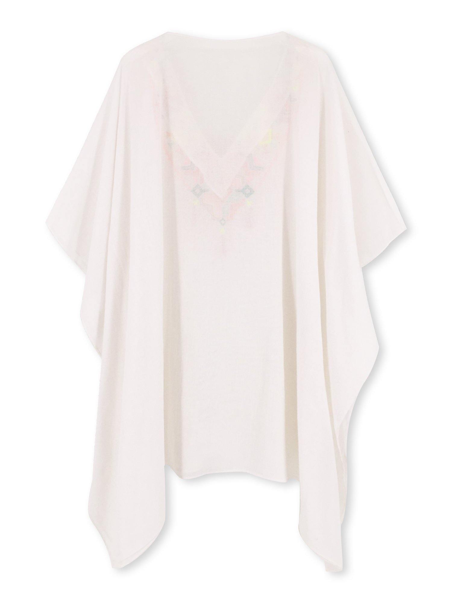 Moss Rose V-neck Embroidery Kaftan