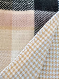 Neutral Plaid Belt Shawl Wrap