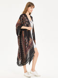 Fringed Kimono Beach Cover Up