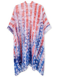 Moss Rose American Flag Kimono