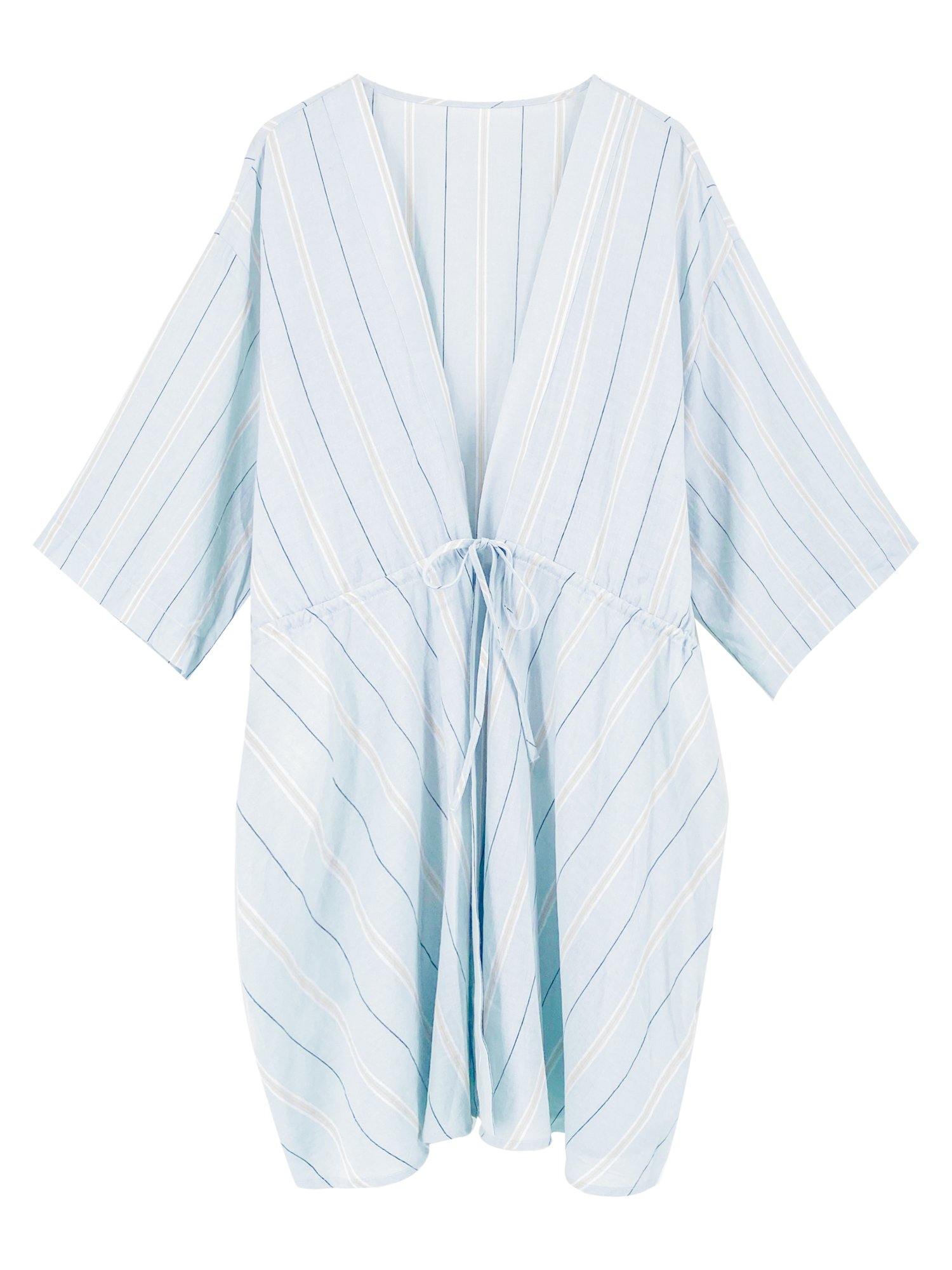 Cozy Blue Cotton Robe - Shopmossrose