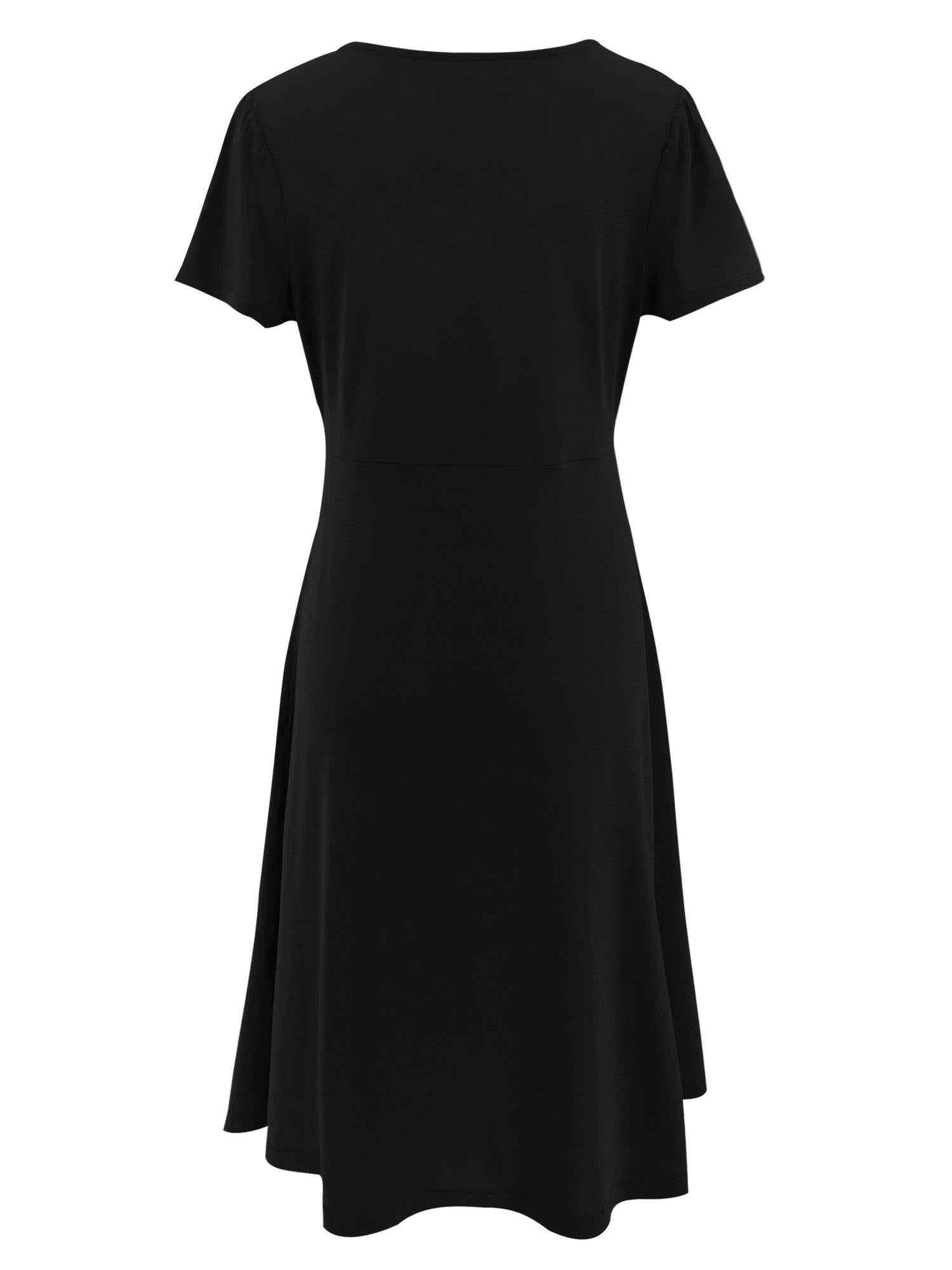 Moss Rose Solid Wrap Mini Dress