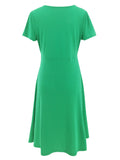 Moss Rose Solid Wrap Mini Dress