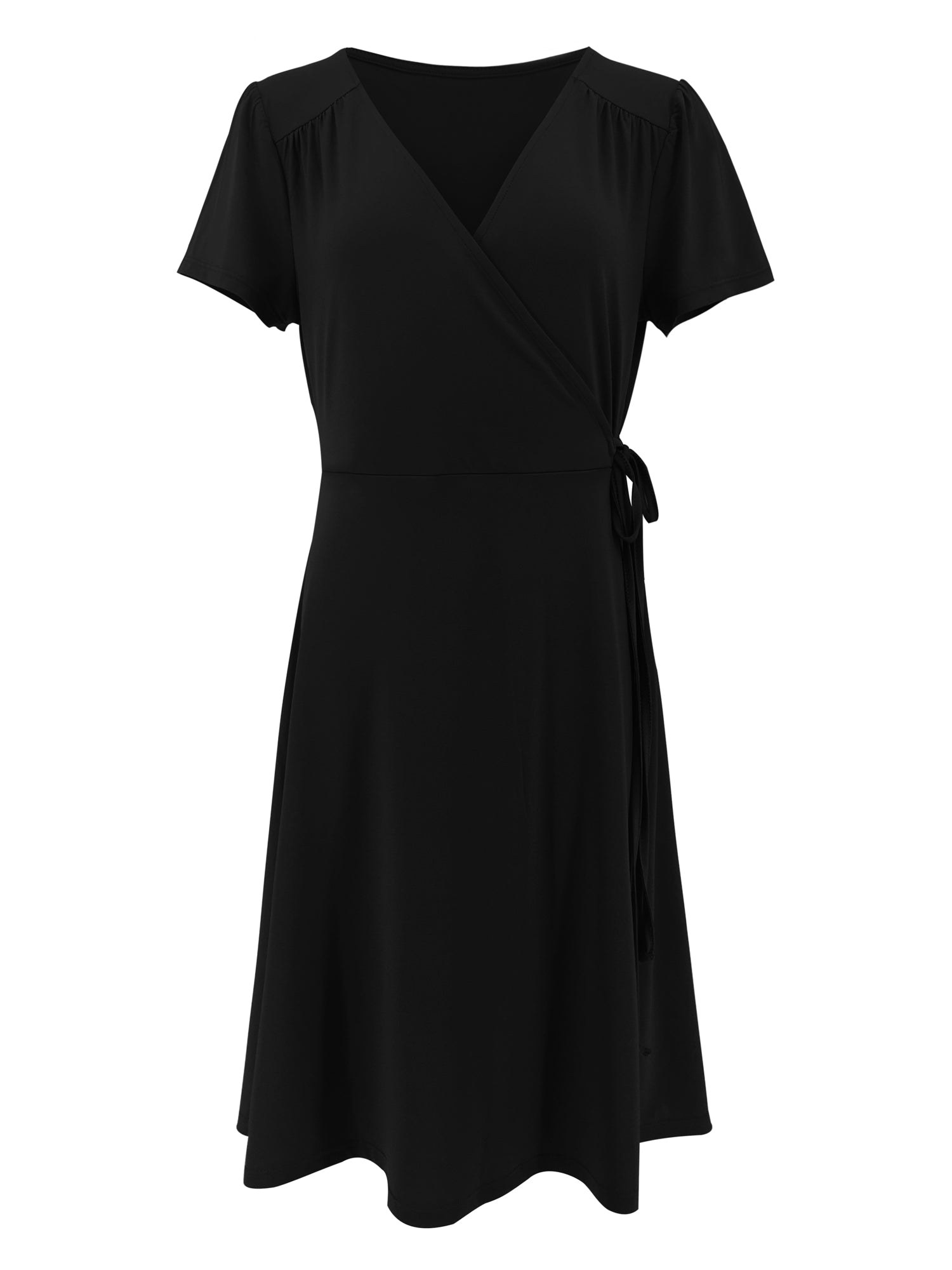 Moss Rose Solid Wrap Mini Dress