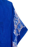 Adeline Blue Coral Print Kimono - Shopmossrose