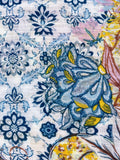 Blue Mixed Flowers Kimono - Shopmossrose