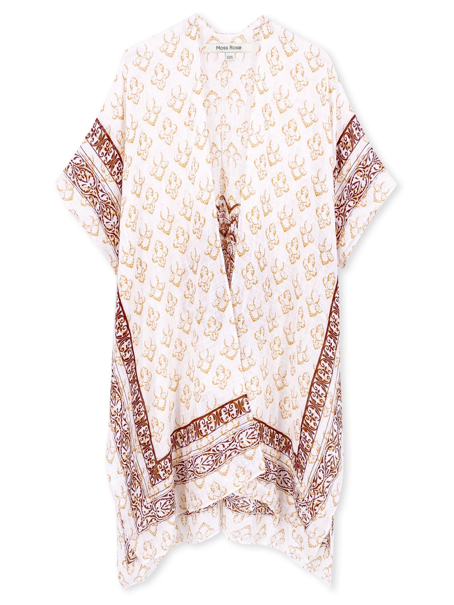 Castaways Print Kimono - Shopmossrose