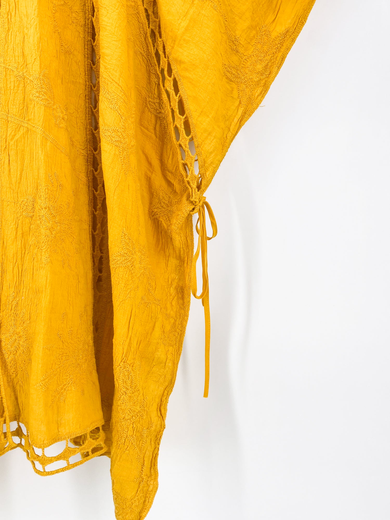 Mustard Crochet Kimono