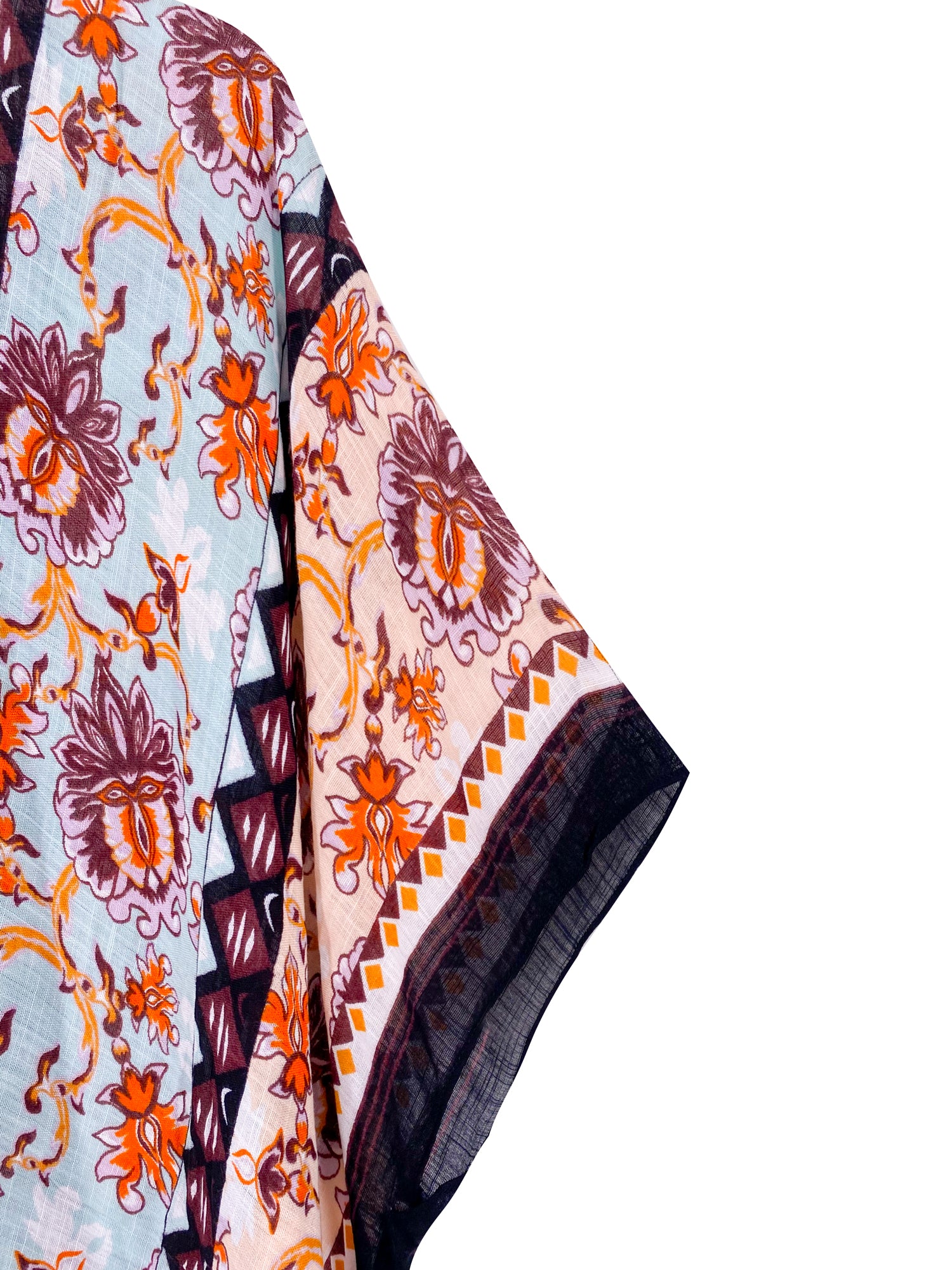 Retro Floral Tiered Kimono
