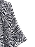 Black And White Houndstooth Poncho - Shopmossrose