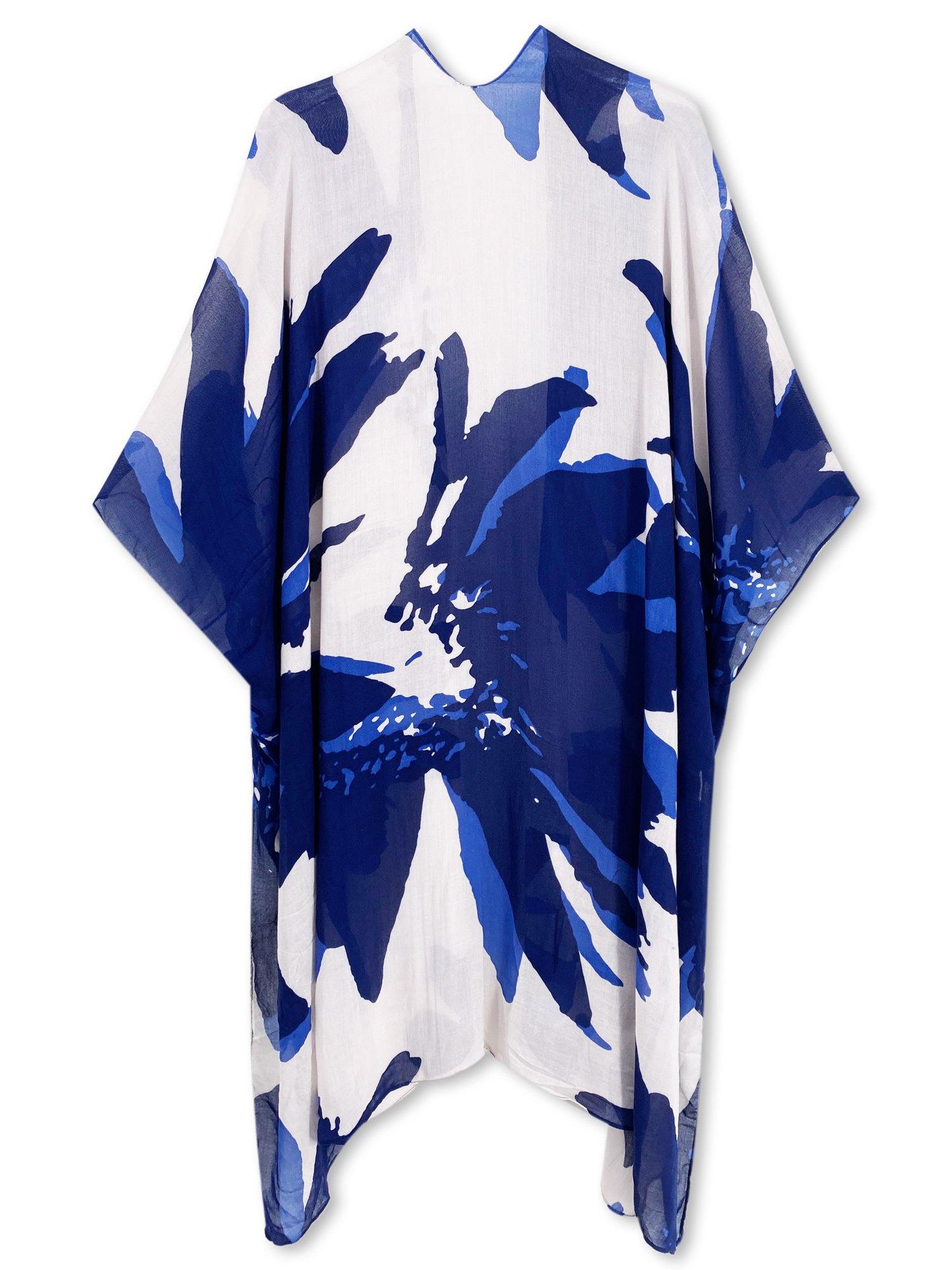 Moss Rose Blue Boho Kimono