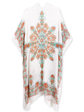 Moss Rose Adeline White Print Kimono