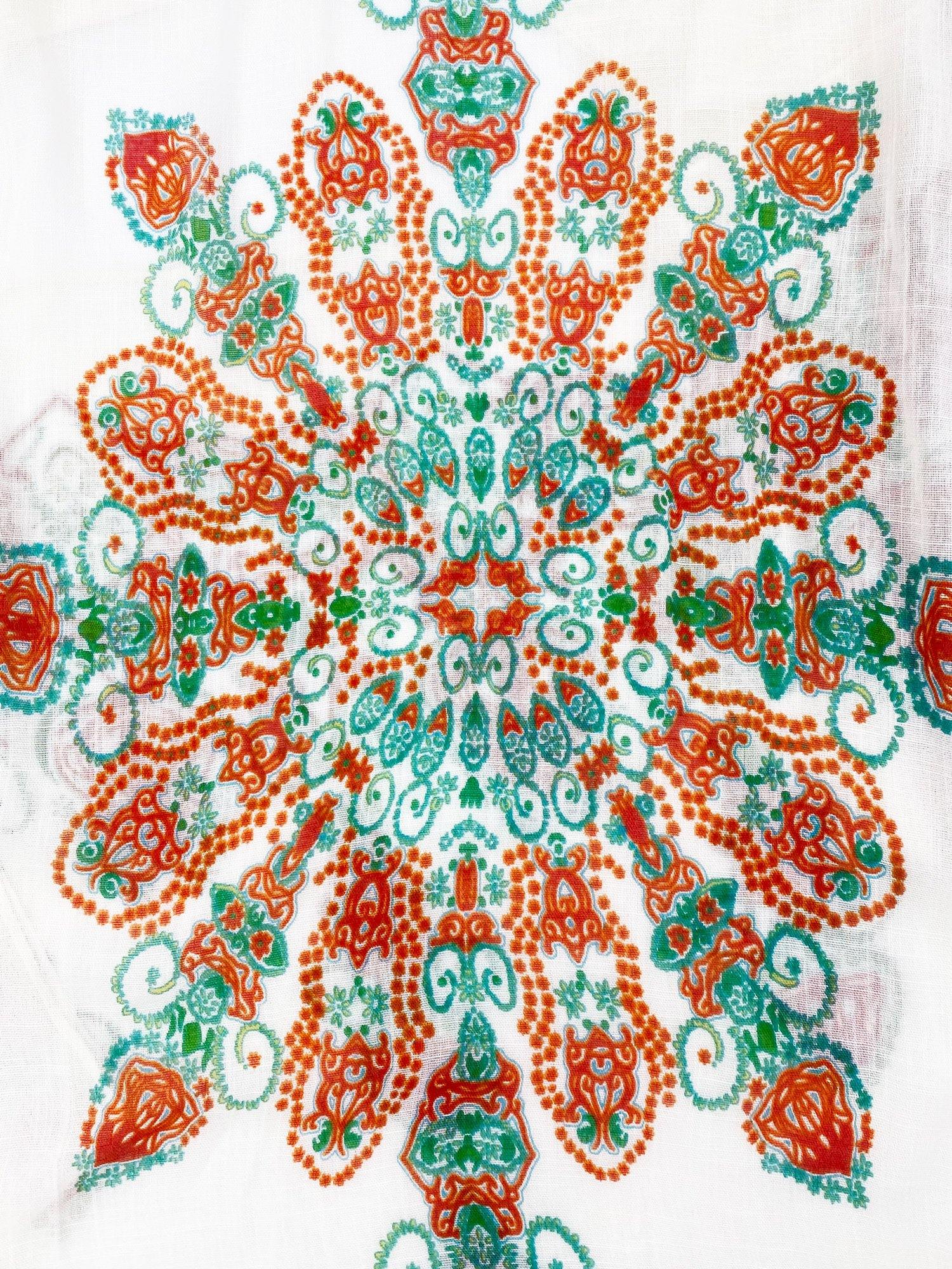 Moss Rose Adeline White Print Kimono