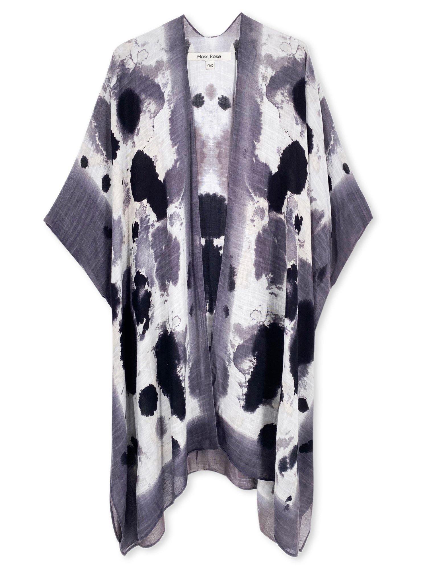 Moss Rose Ink Pattern Kimono