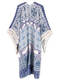 Moss Rose Bohemian Tassel Maxi Kimono