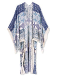 Moss Rose Bohemian Tassel Maxi Kimono