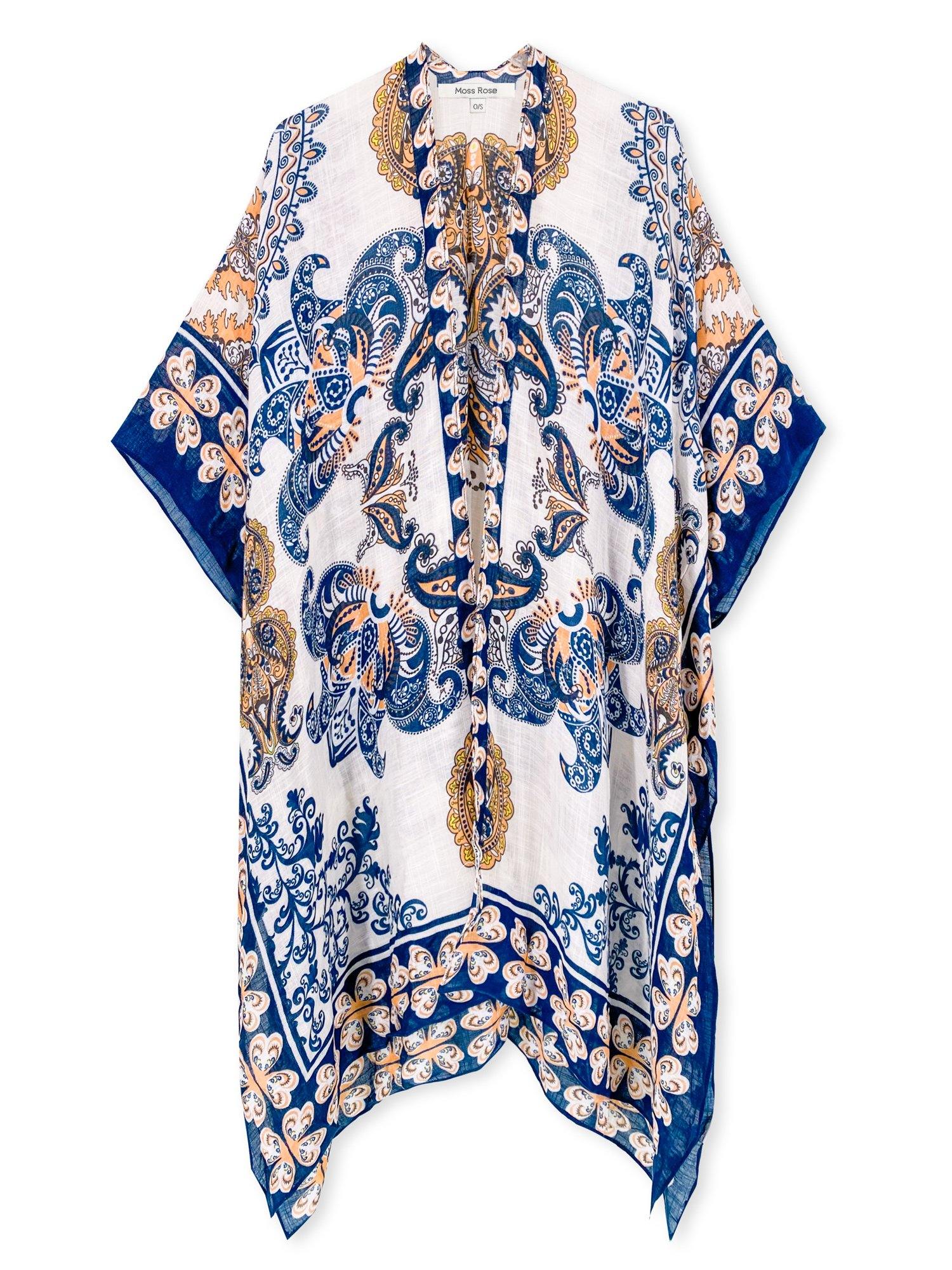 Alanna Indigo Print Kimono - Shopmossrose